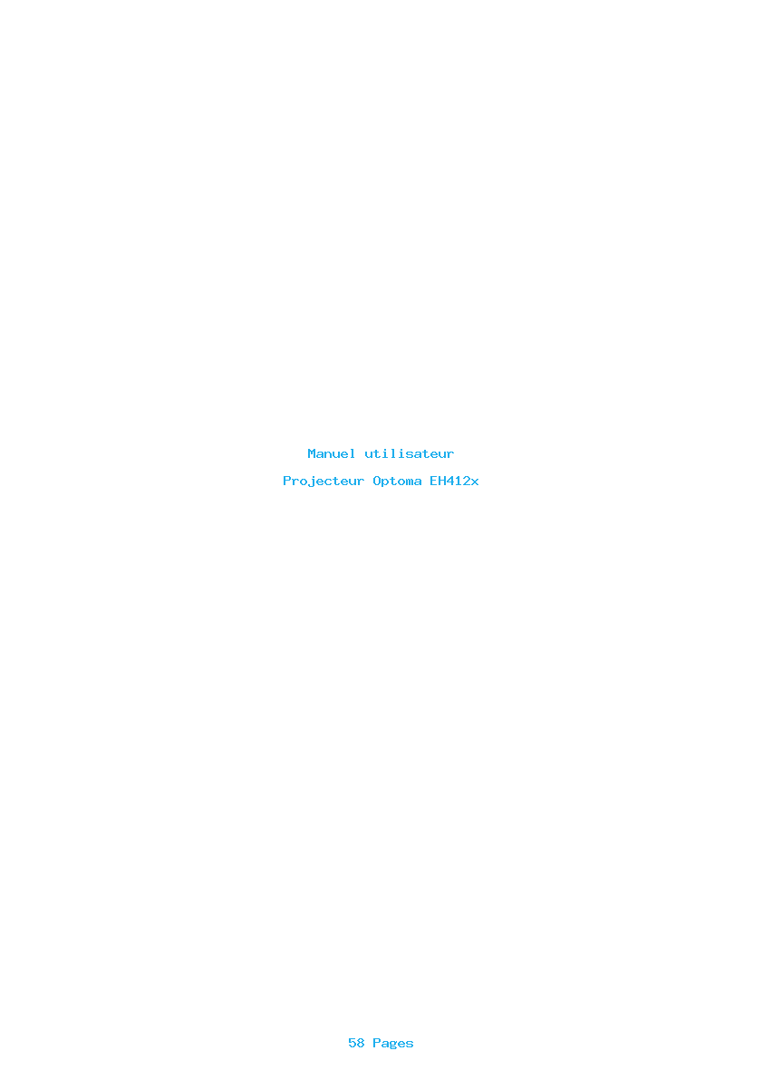 Page 1 de la notice Manuel utilisateur Optoma EH412x
