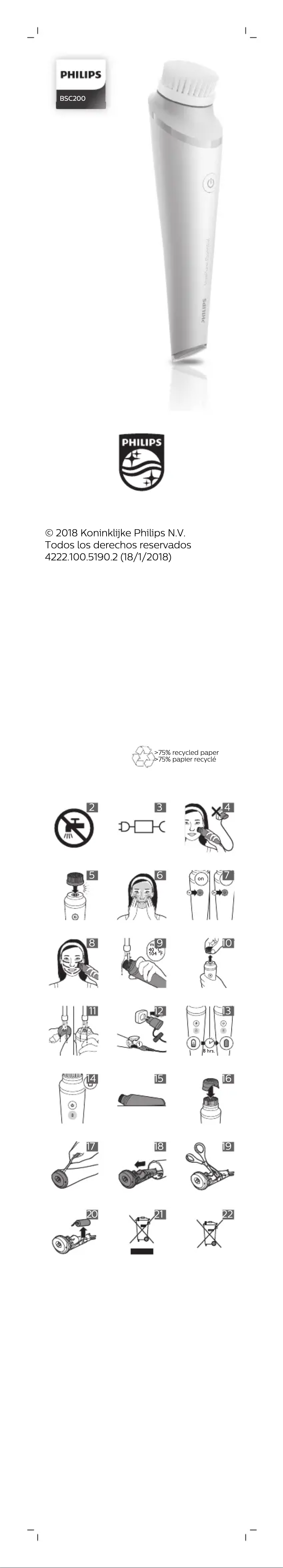 Page 1 de la notice Manuel utilisateur Philips VisaPure Essential BSC200