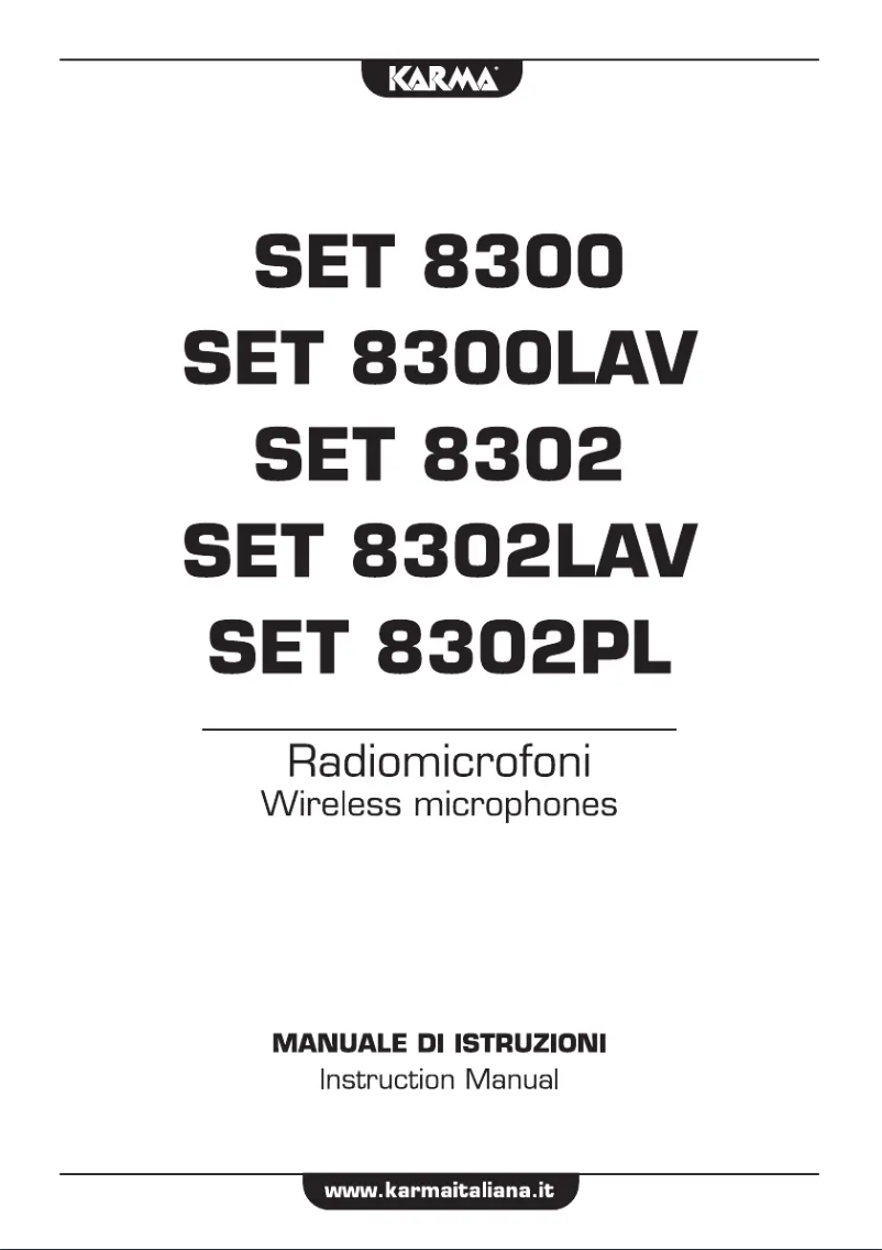 Page 1 de la notice Manuel utilisateur Karma SET 8302