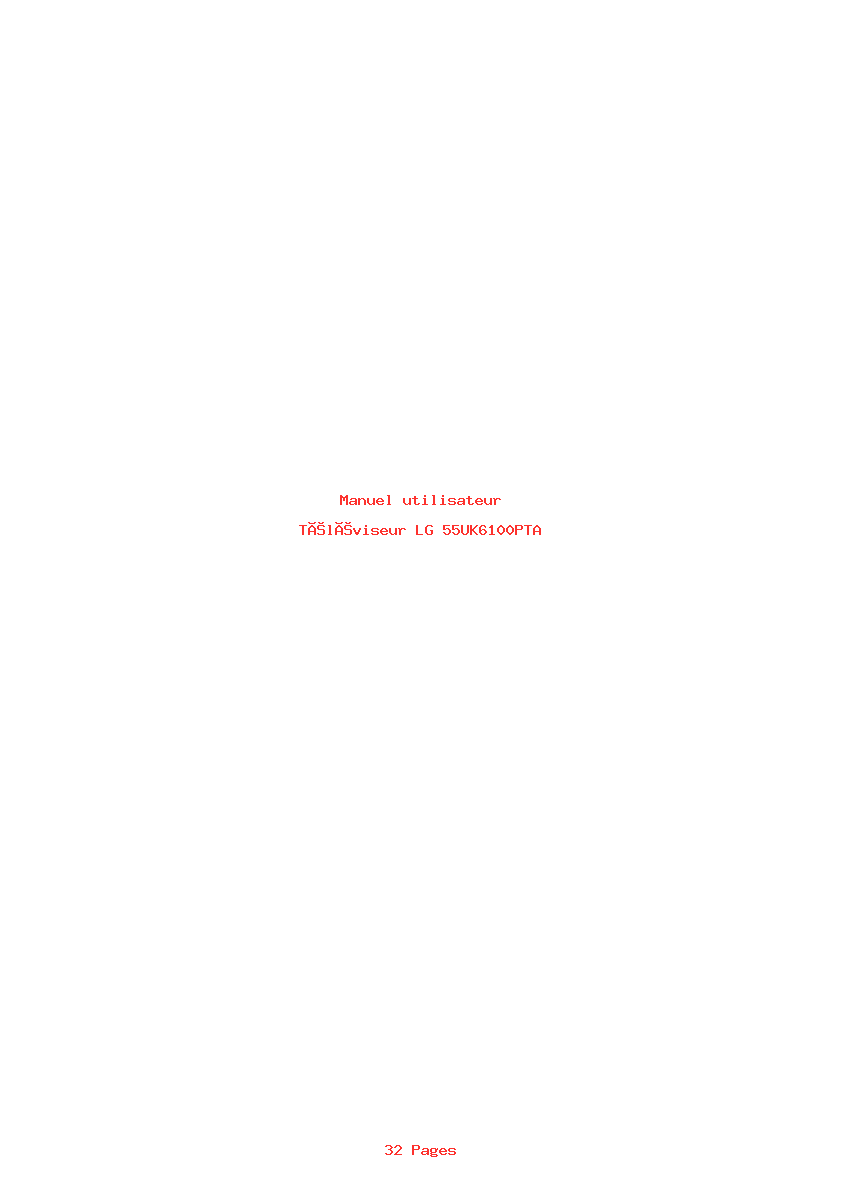 Page 1 de la notice Manuel utilisateur LG 55UK6100PTA