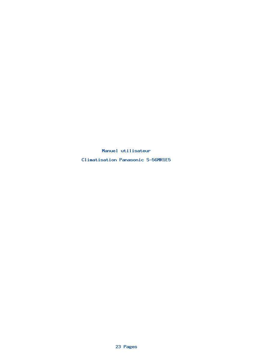 Page 1 de la notice Manuel utilisateur Panasonic S-56MR1E5