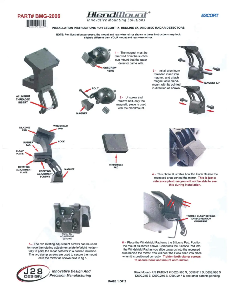 Page 1 de la notice Manuel utilisateur BlendMount BMG-2006