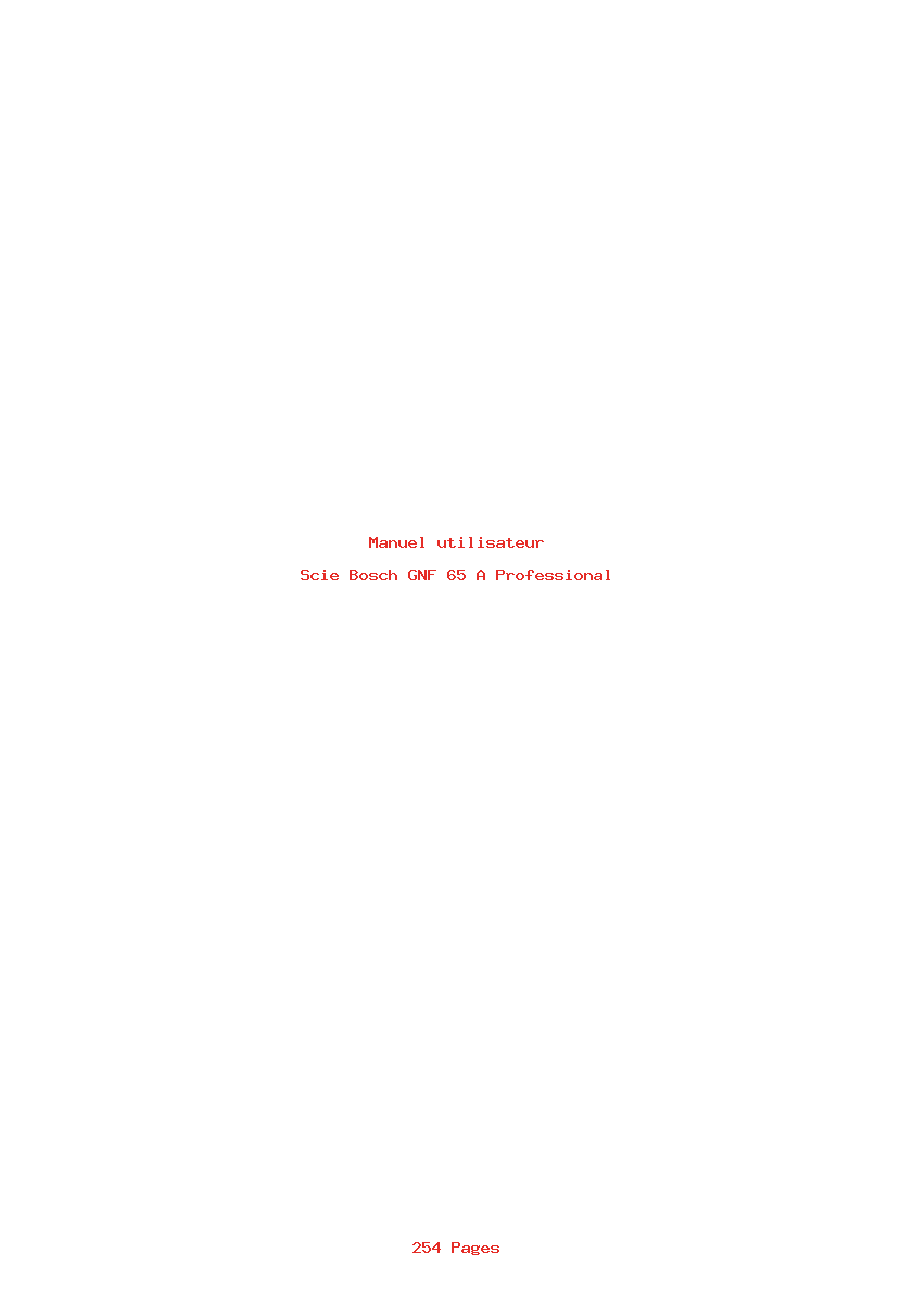 Page 1 de la notice Manuel utilisateur Bosch GNF 65 A Professional