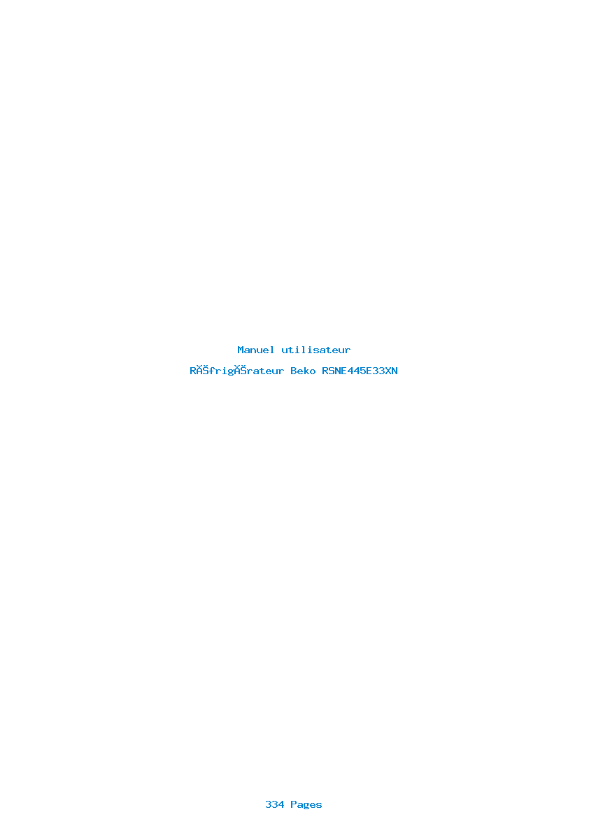 Page 1 de la notice Manuel utilisateur Beko RSNE445E33XN