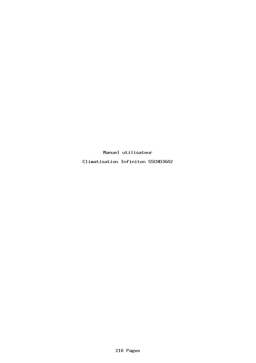 Page 1 de la notice Manuel utilisateur Infiniton SSCHD36A2