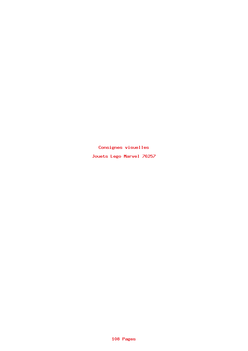 Page 1 de la notice Consignes visuelles Lego Marvel 76257