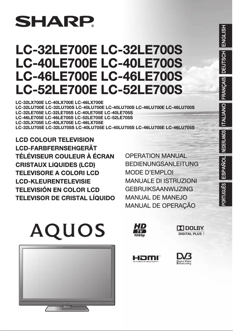 Página 1 del manual Manual de usuario Sharp LC-40LE700E