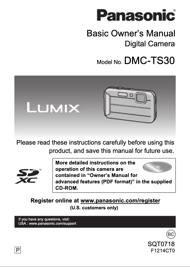 Página 1 del manual Manual de usuario Panasonic Lumix DMC-TS30K