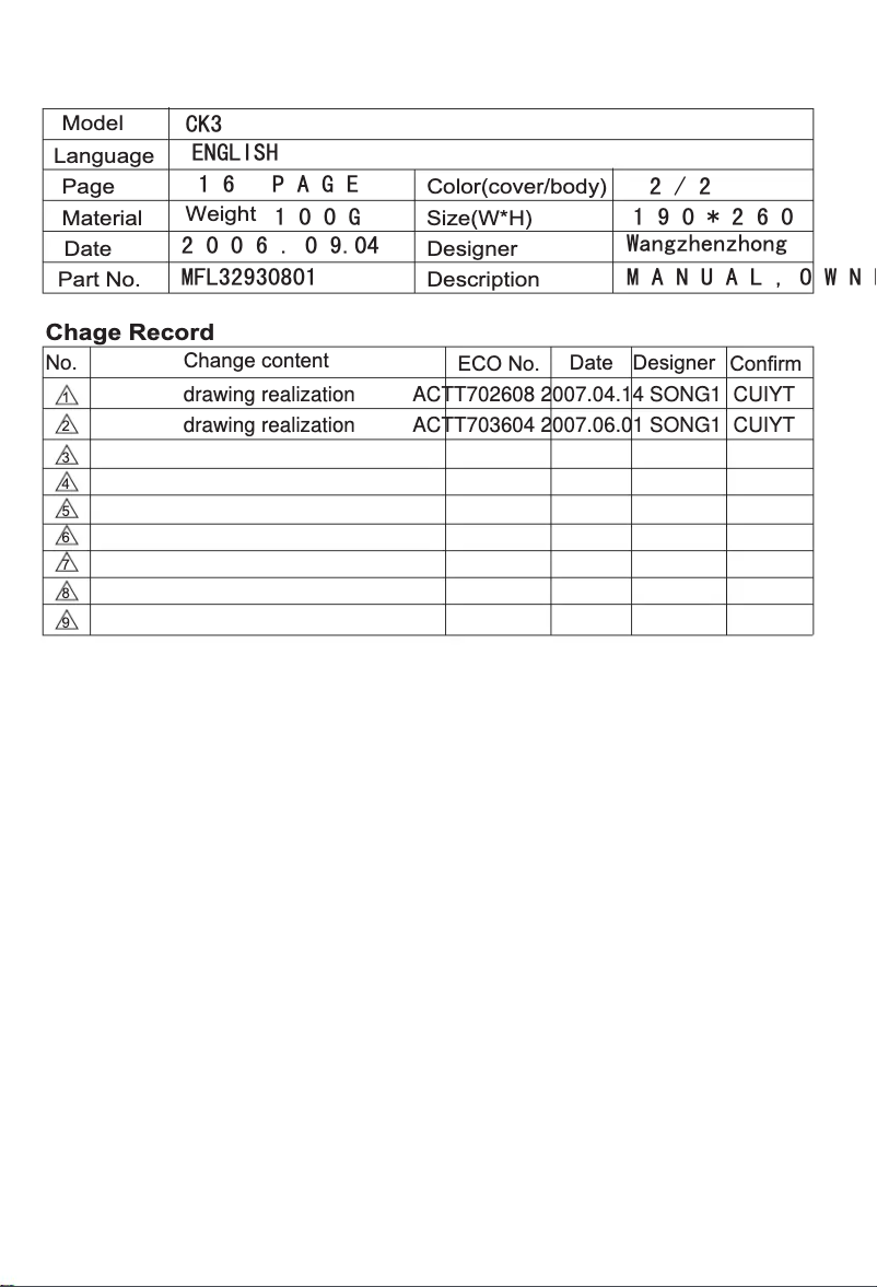 Page 1 de la notice Manuel utilisateur LG V-CD281NTV