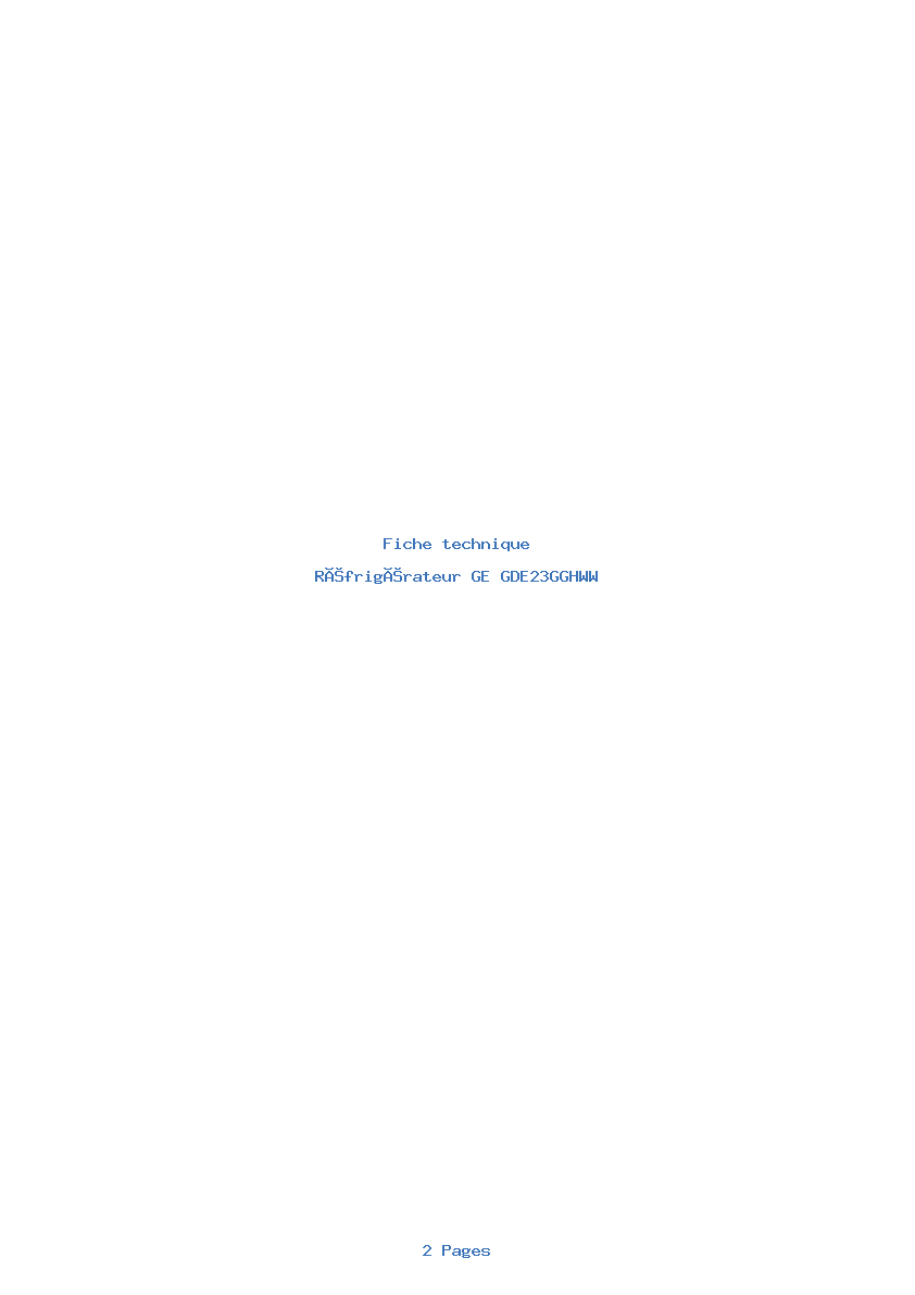 Image de la première page du manuel de l'appareil GDE23GGHWW
