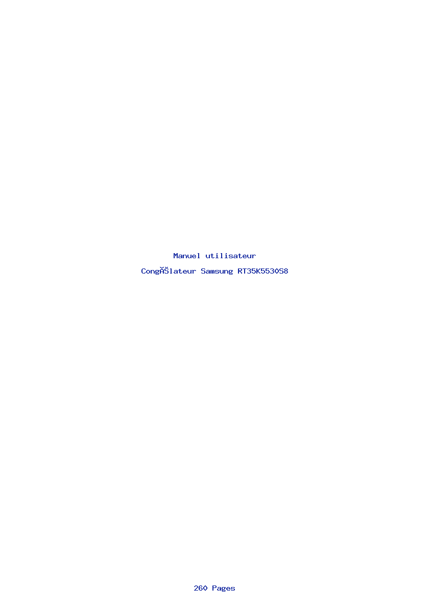Page 1 de la notice Manuel utilisateur Samsung RT35K5530S8