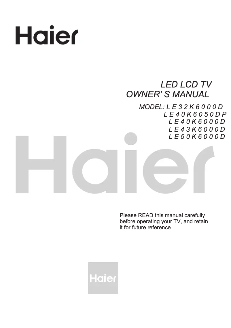 Página 1 del manual Manual de usuario Haier LE43K6000D
