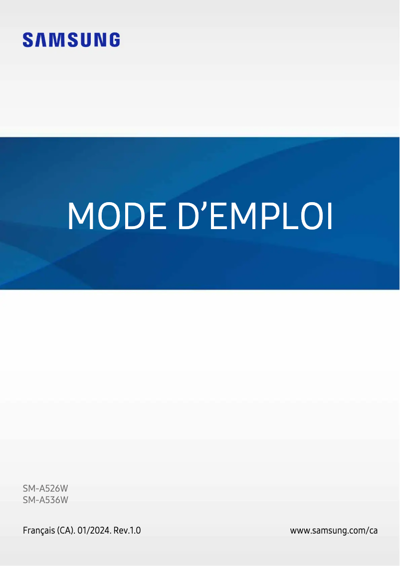 Page 1 de la notice Manuel utilisateur Samsung Galaxy A52