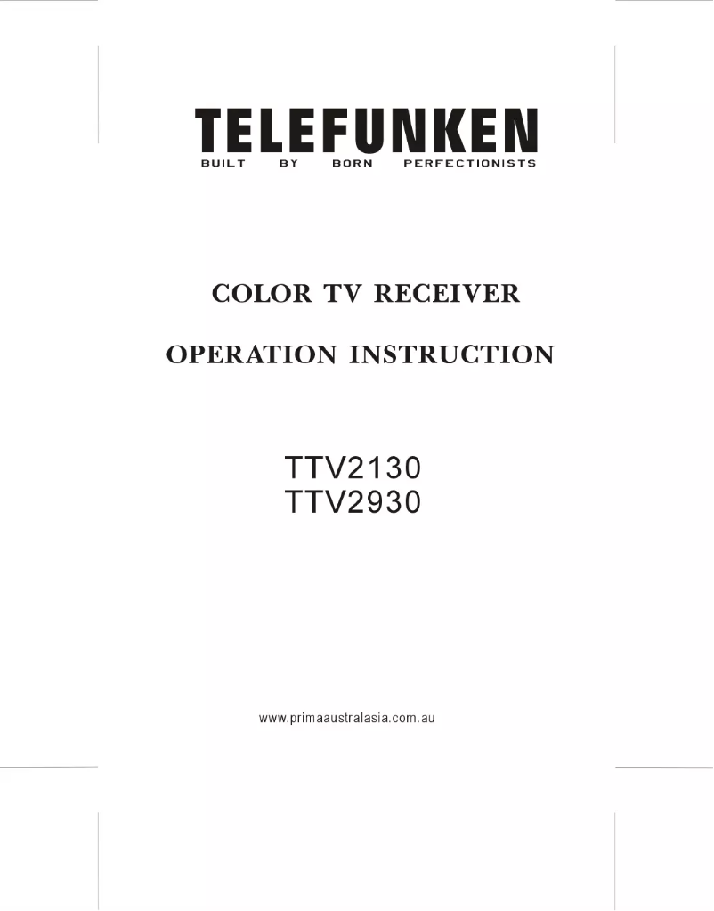 Page 1 de la notice Manuel utilisateur Telefunken TTV 2930