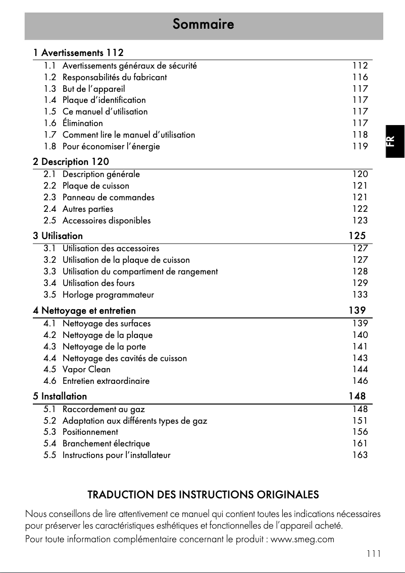Página 1 del manual Manual de usuario Smeg CPF92GMX