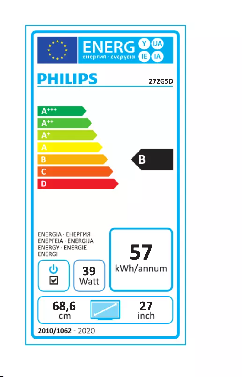 Page 1 of the manual Energy Label Philips Brilliance 272G5DJEB
