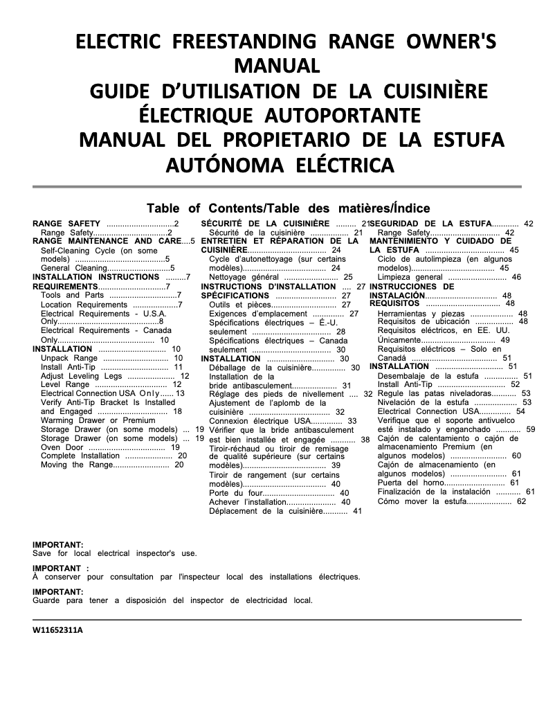 Page 1 de la notice Manuel utilisateur Maytag MER4600LS