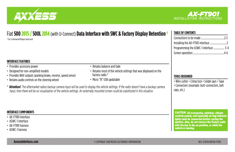 Page 1 de la notice Manuel utilisateur AXESS AX-FT901