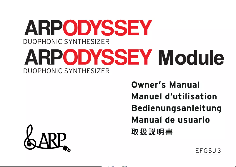 Page 1 de la notice Manuel utilisateur ARP Odyssey