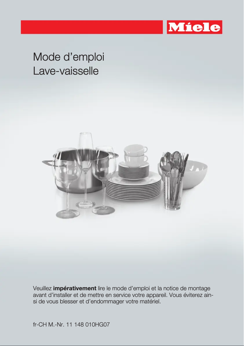 Page 1 de la notice Manuel utilisateur Miele G 17100-60 i