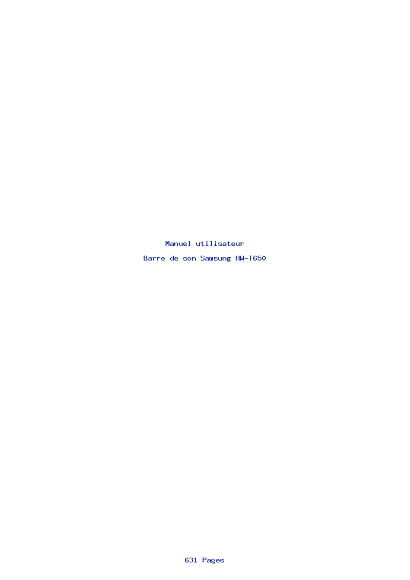 Page 1 de la notice Manuel utilisateur Samsung HW-T650