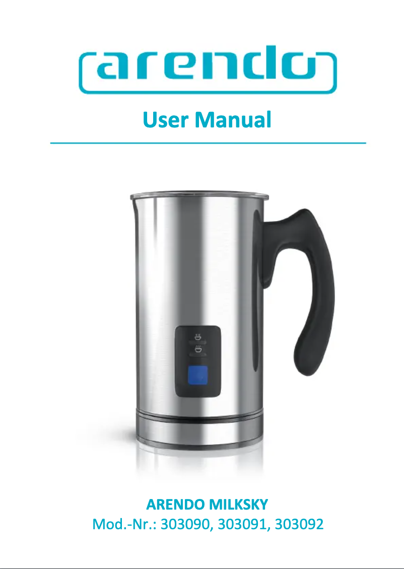 Page 1 de la notice Manuel utilisateur Arendo MILKSKY 303090