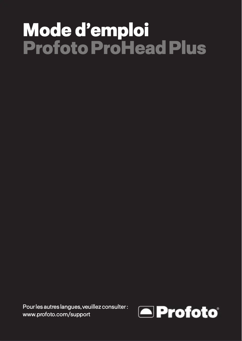 Page 1 de la notice Manuel utilisateur Profoto ProHead Plus
