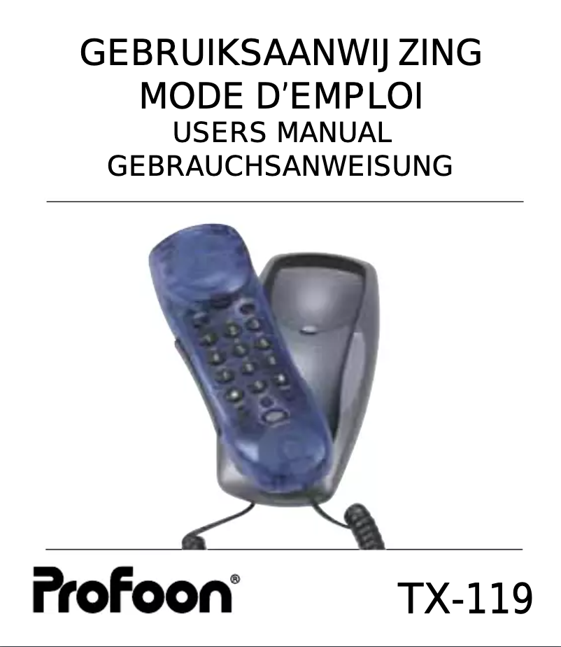 Page 1 de la notice Manuel utilisateur Profoon TX-119