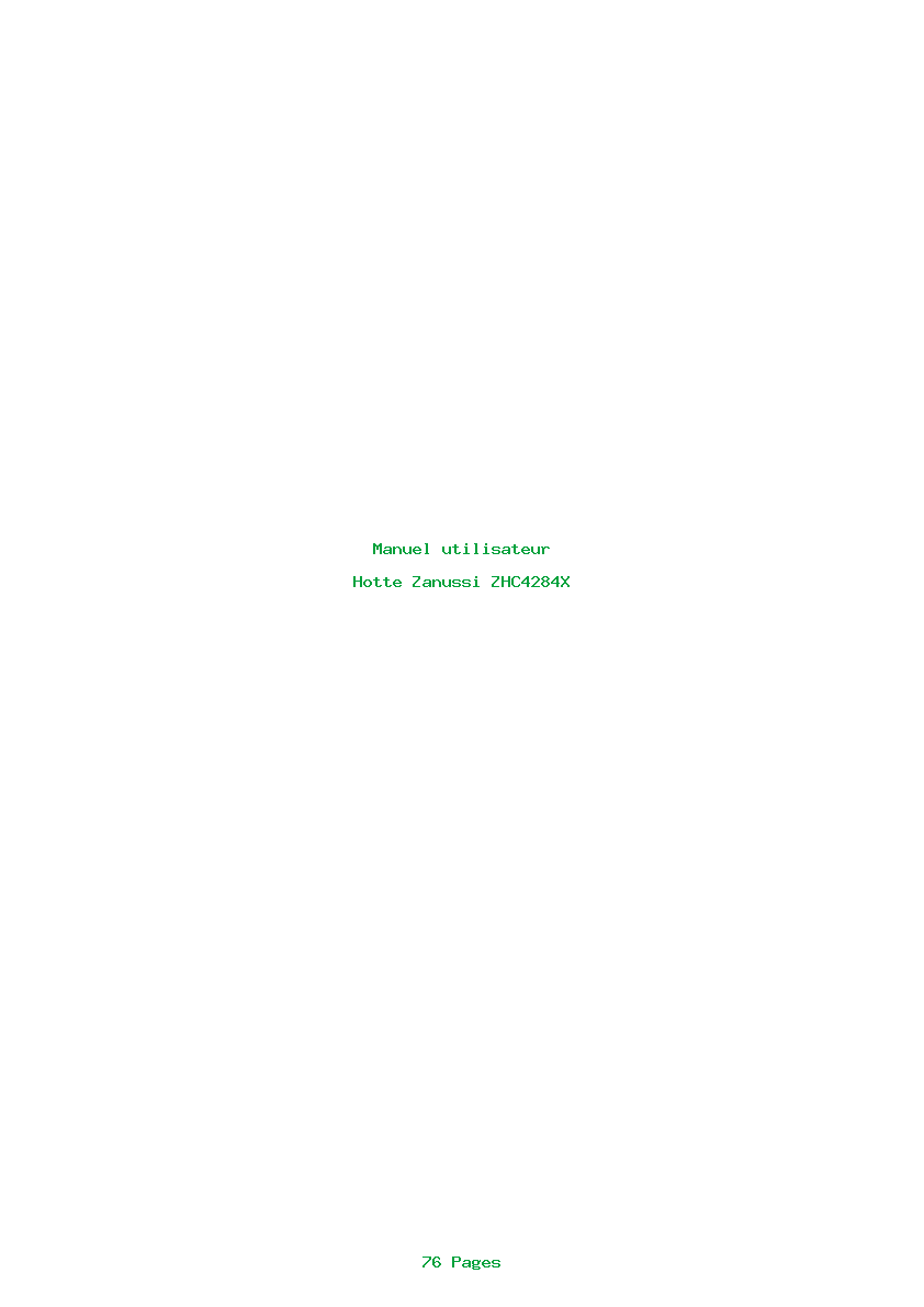 Page 1 de la notice Manuel utilisateur Zanussi ZHC4284X
