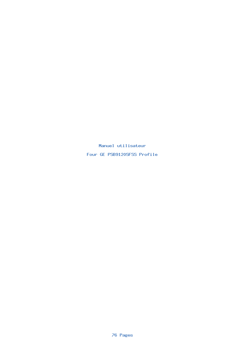 Page 1 de la notice Manuel utilisateur GE PSB9120SFSS Profile