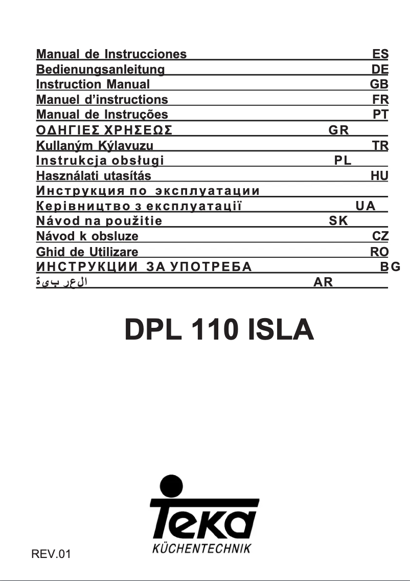 Page 1 de la notice Manuel utilisateur Teka DPL 110 ILHA