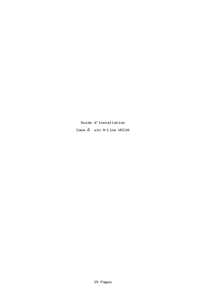 Page 1 de la notice Guide d'installation U-Line UCC1A