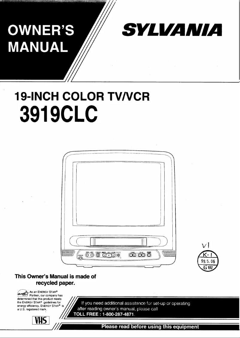 Page 1 de la notice Manuel utilisateur Sylvania 3919CLC