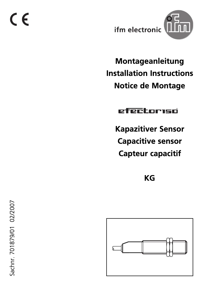 Page 1 de la notice Manuel utilisateur IFM KG0010