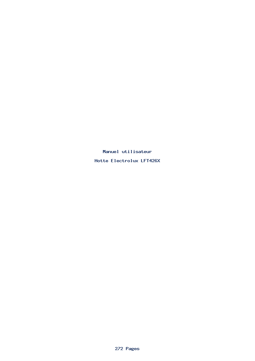 Page 1 de la notice Manuel utilisateur Electrolux LFT426X