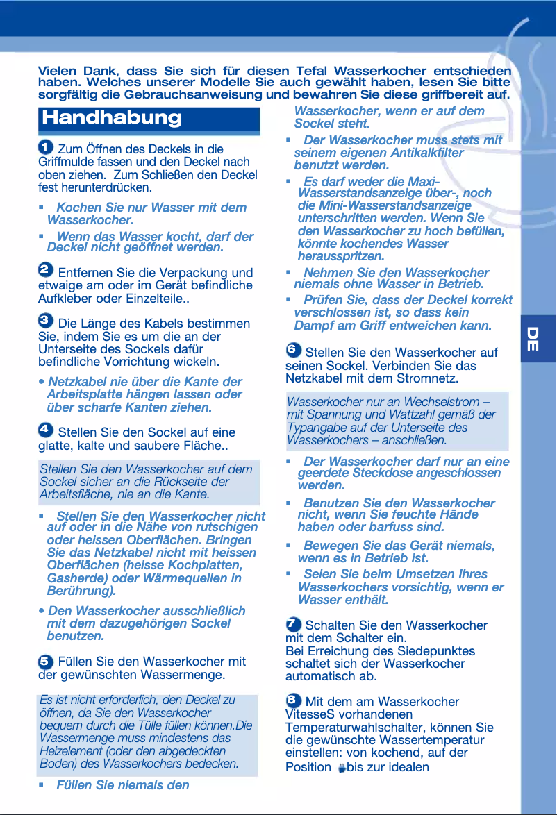 Página 1 del manual Manual de usuario Tefal BE362014