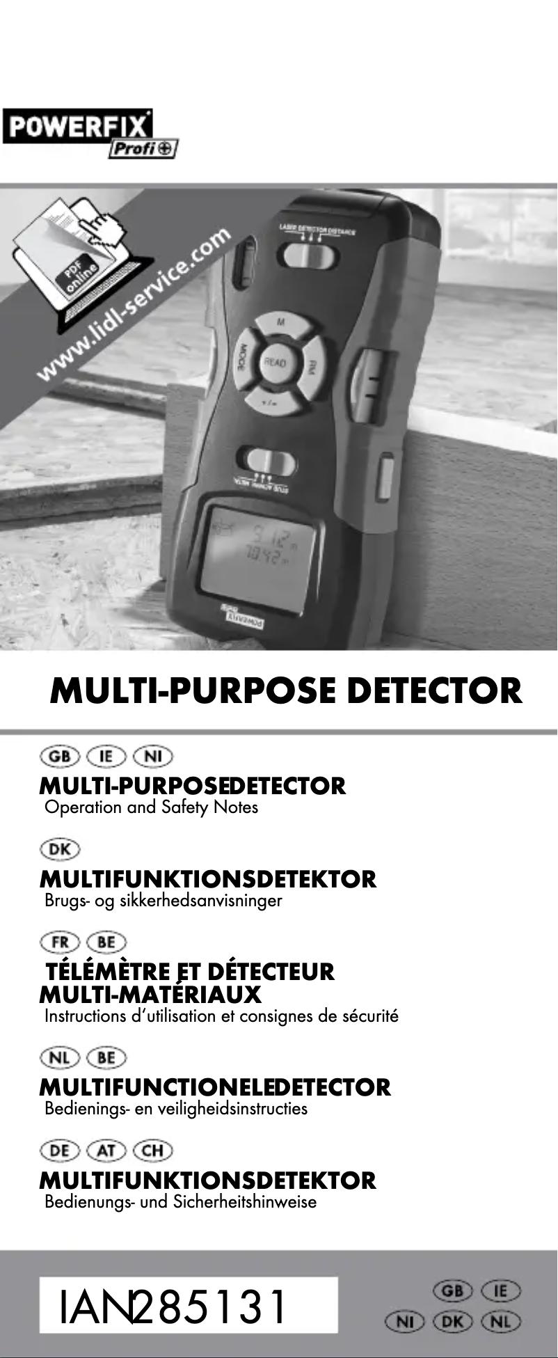 Page 1 de la notice Manuel utilisateur Powerfix IAN 273599