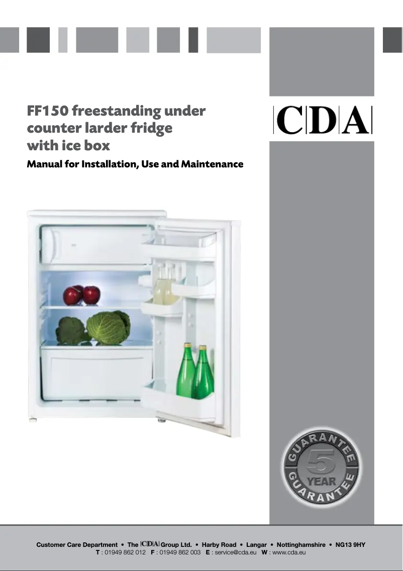 Page 1 of the manual User Manual CDA FF150WH