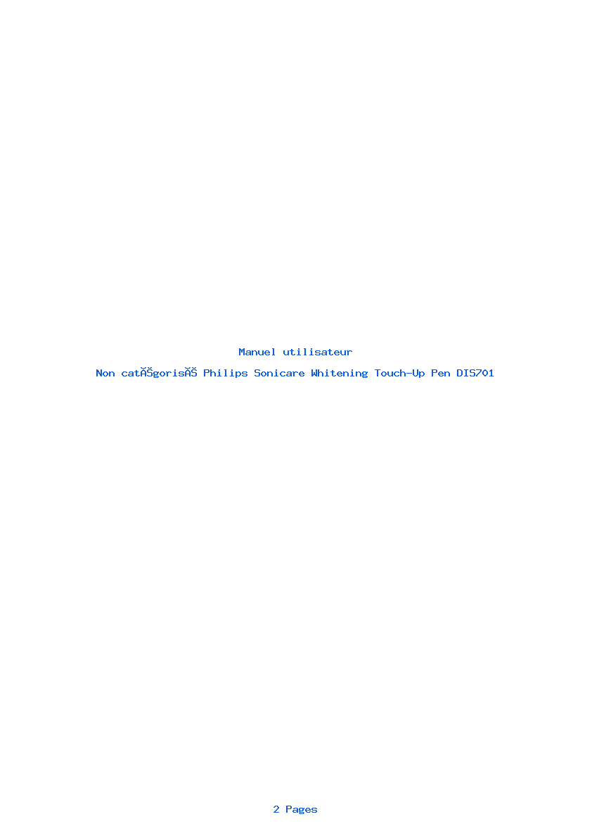Page 1 de la notice Manuel utilisateur Philips Sonicare Whitening Touch-Up Pen DIS701
