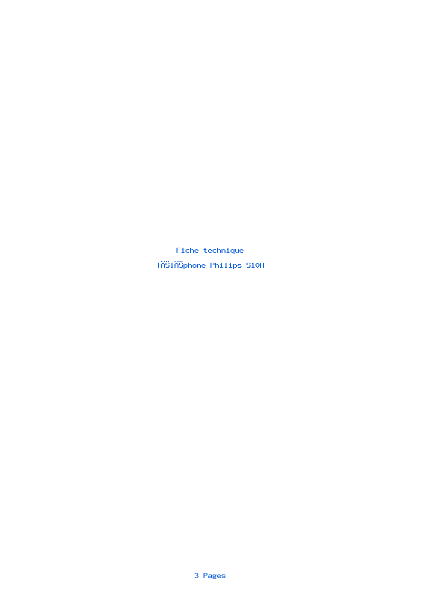 Image de la première page du manuel de l'appareil S10H