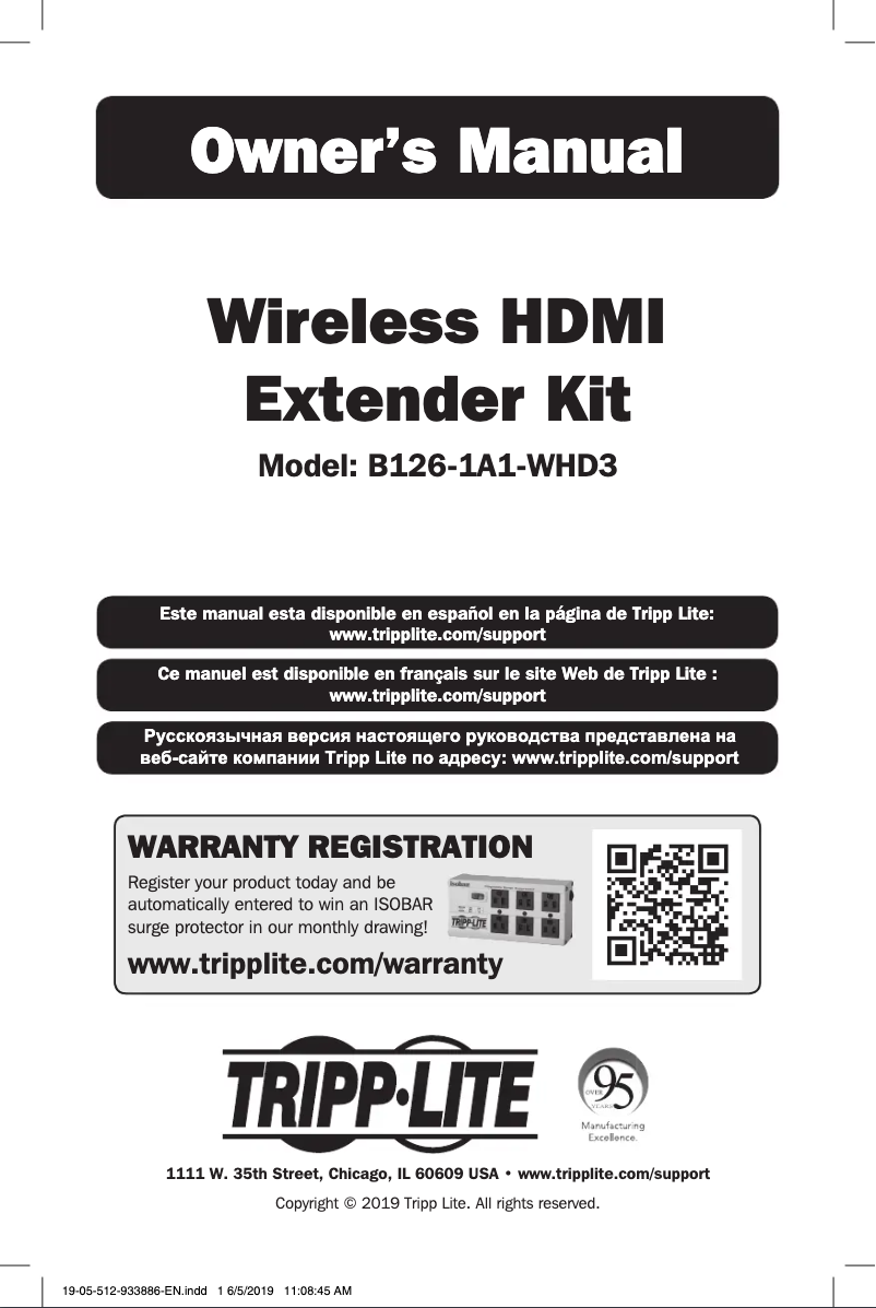 Page 1 de la notice Manuel utilisateur Tripp Lite B126-1A1-WHD3