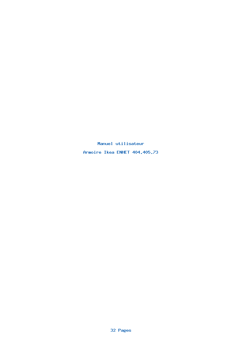 Page 1 de la notice Manuel utilisateur Ikea ENHET 404.405.73