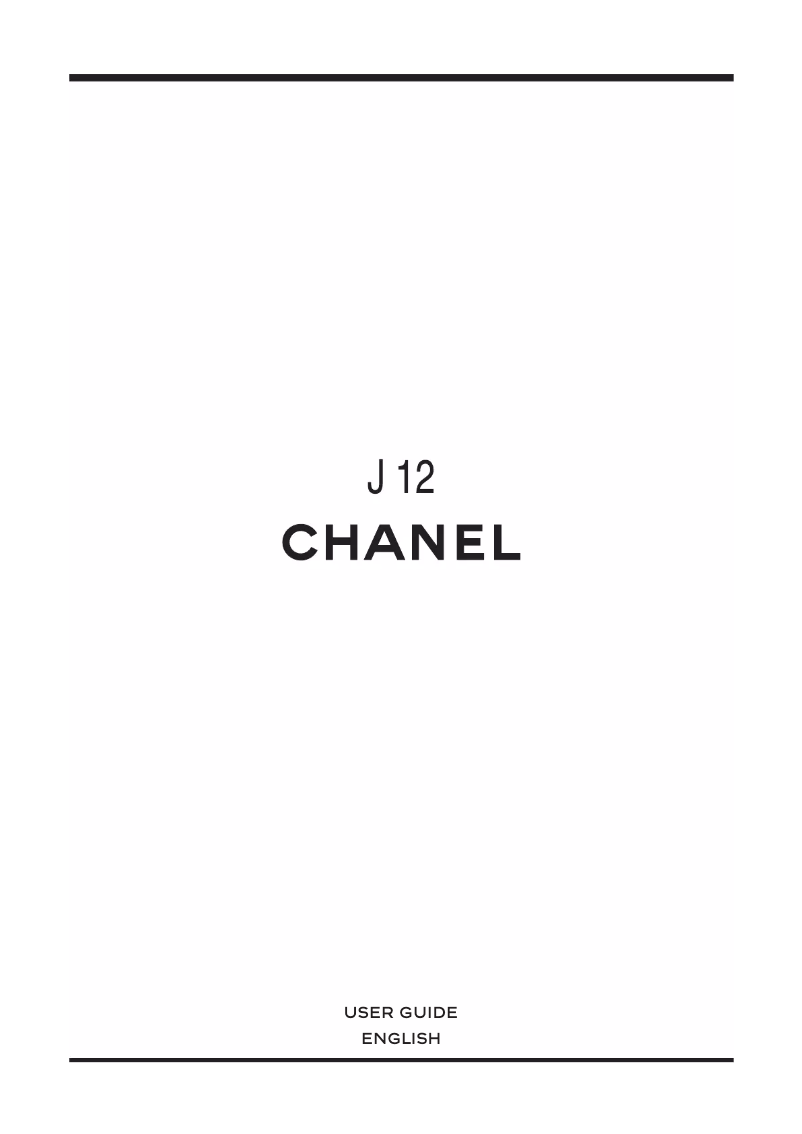 Page 1 de la notice Manuel utilisateur Chanel J12 Chronograph