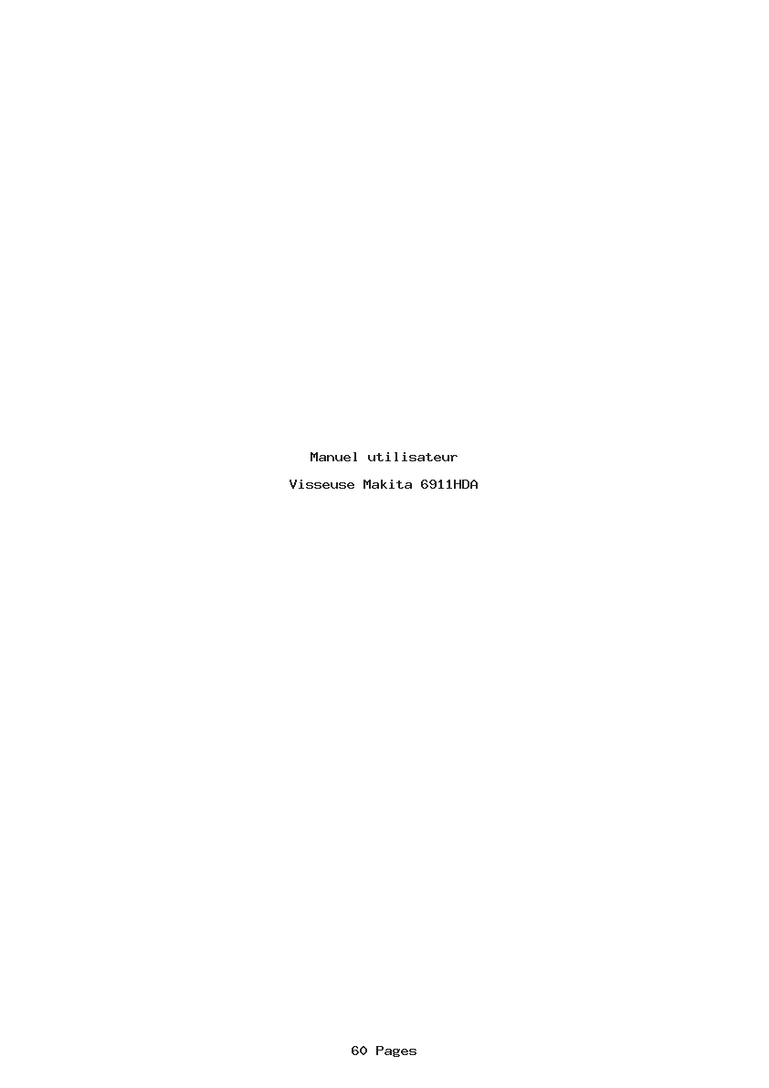 Page 1 de la notice Manuel utilisateur Makita 6911HDA