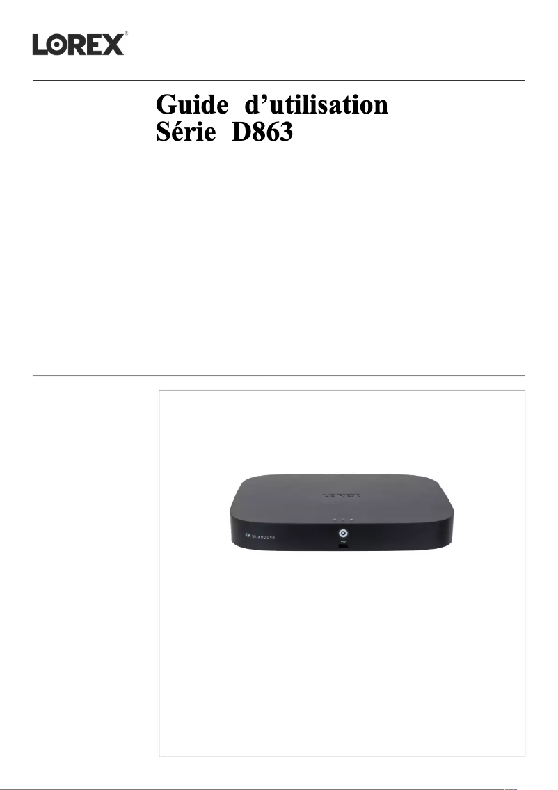 Page 1 of the manual User Manual Lorex D863A62B