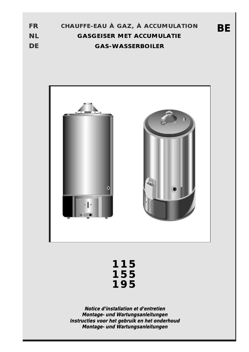 Page 1 de la notice Manuel utilisateur Ariston Thermo AGB 195