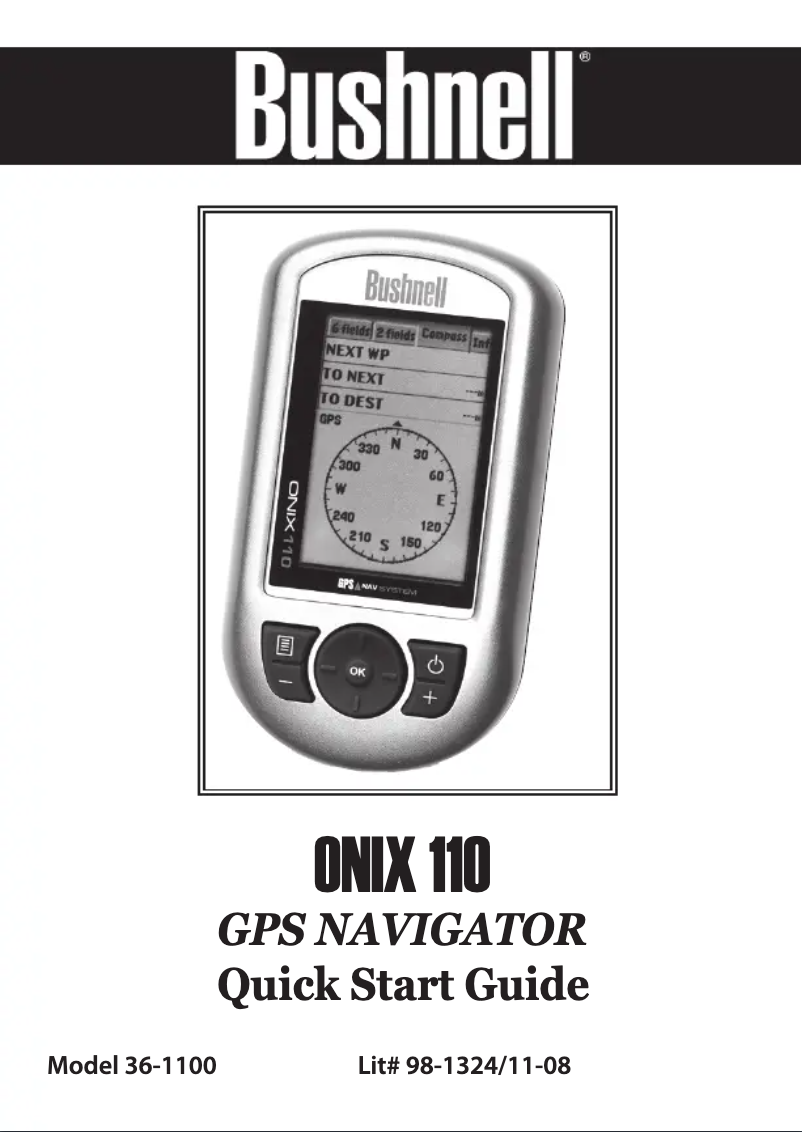 Page 1 of the manual Quick Start Guide Bushnell ONIX 110