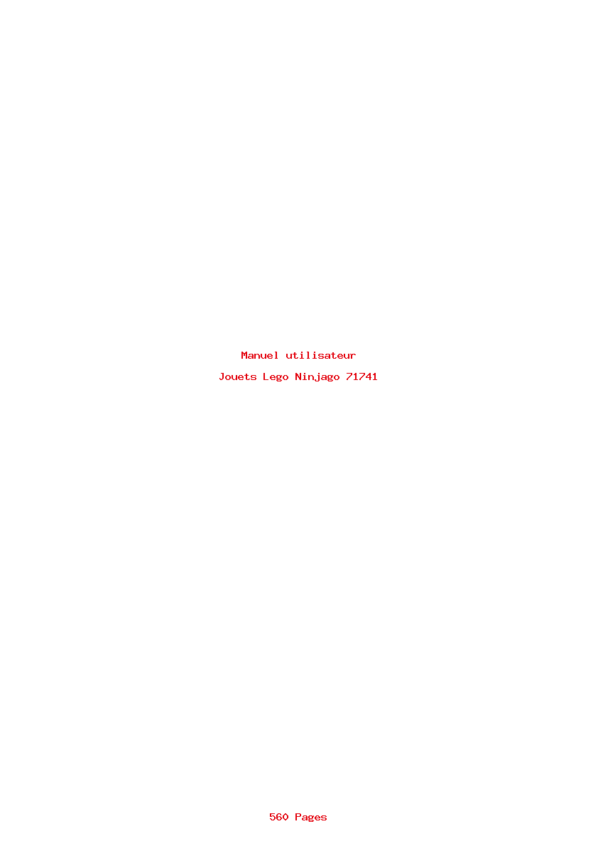 Page 1 de la notice Manuel utilisateur Lego Ninjago 71741