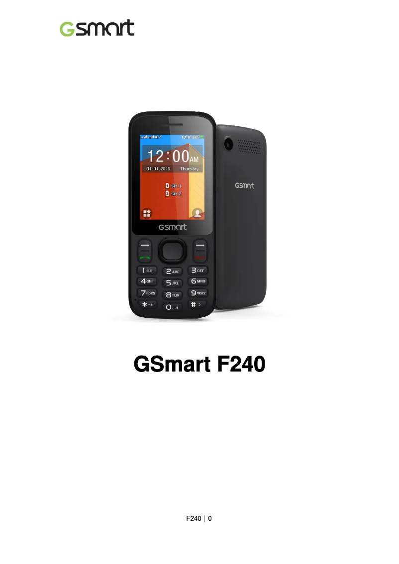 Page 1 of the manual User Manual Gigabyte GSmart F240