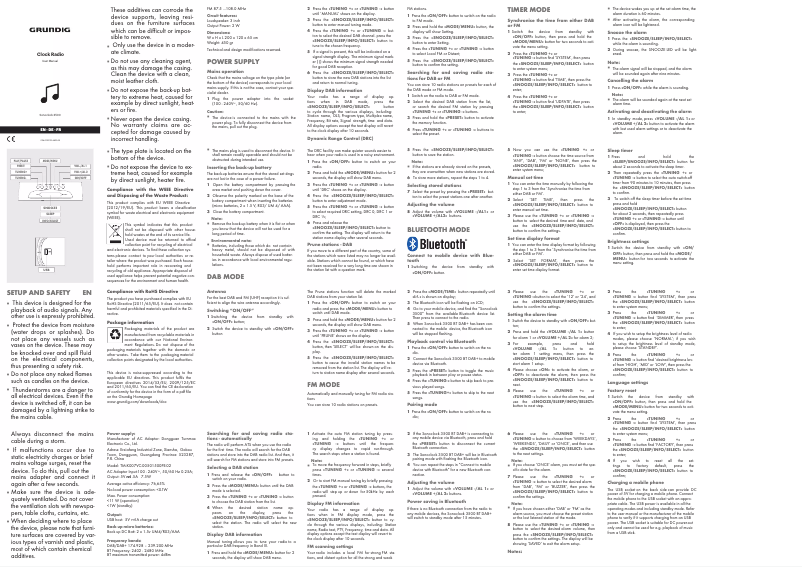 Page 1 de la notice Manuel utilisateur Grundig Sonoclock 3500